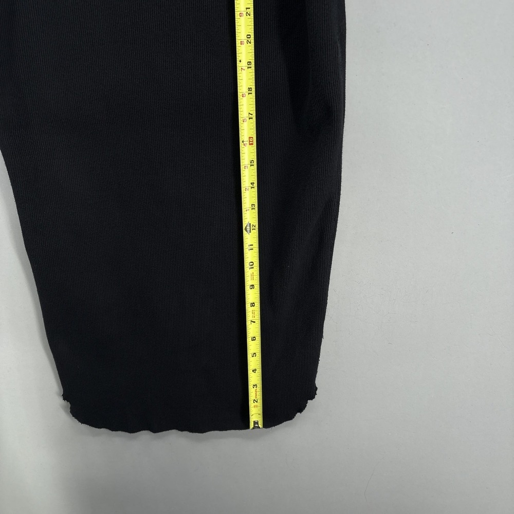 James Perse Dress Womens 2 Black Ribbed Tank Racerback Midi Bodycon Knit Stretch - Picture 5 of 13